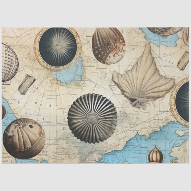 Papel De Seda Design 10 da Série Náutica Chique (Frente )