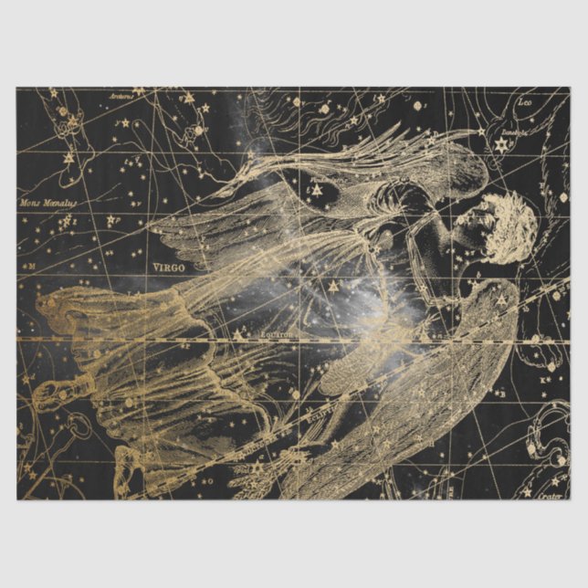 Papel De Seda Design 10 da Série Star Galaxy Dourado e preto (Frente )