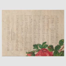 Papel De Seda Design 12 da Série Música e Rosas