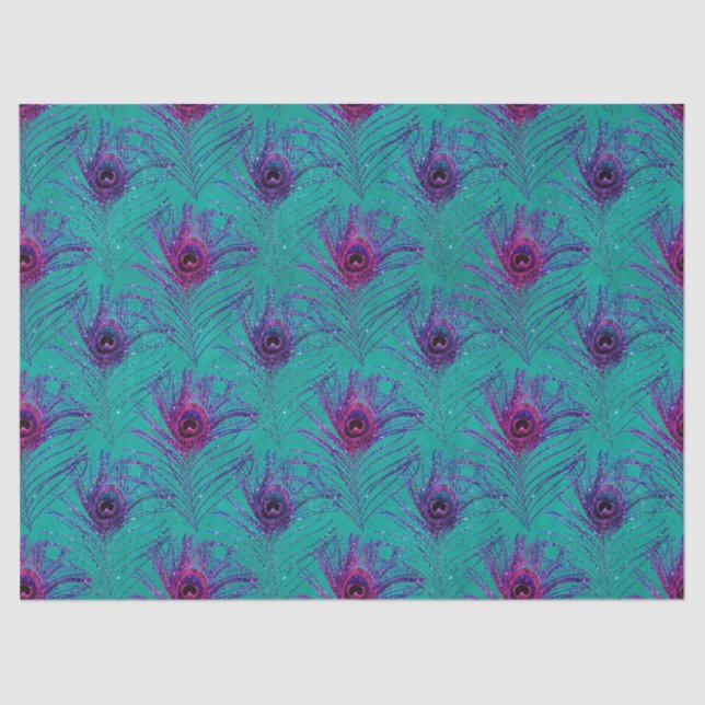 Papel De Seda Design 12 da Série Pavão-Glitter (Frente )
