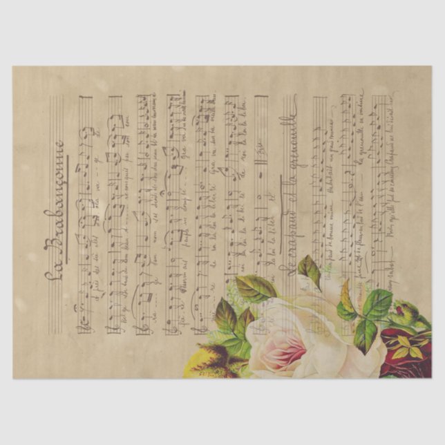 Papel De Seda Design 13 da Série Música e Rosas (Frente )