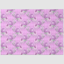 Papel De Seda Design 14 da Série Floral de Púrpura e Prata