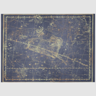 Papel De Seda Design 14 da Série Star Map Dourada