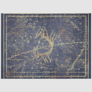 Papel De Seda Design 15 do Dourado Star Map Series