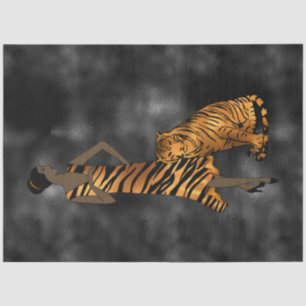 Papel De Seda Design 16 da Série Tigre de Cobre
