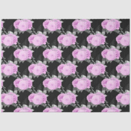 Papel De Seda Design 17 da Série Floral de Púrpura e Prata