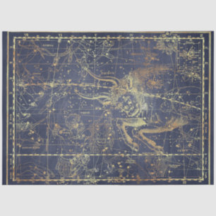 Papel De Seda Design 17 do Dourado Star Map Series