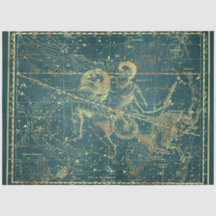 Papel De Seda Design 20 da Série Star Map Dourada