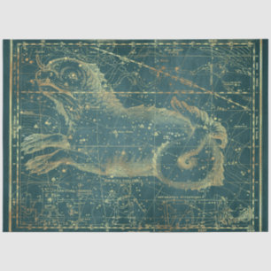 Papel De Seda Design 22 da Série Star Map Dourada