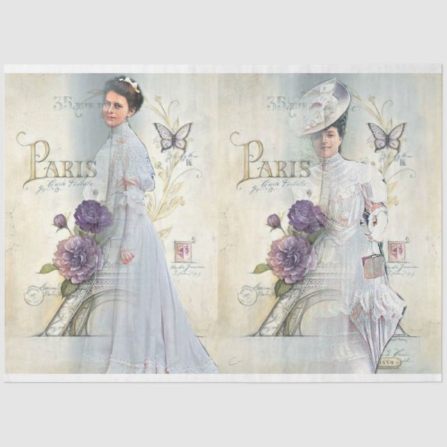 Papel De Seda Design 23 da Série Parisiense Chique (Frente )