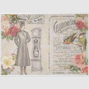 Papel De Seda Design 24 da Série Emphemera Vitoriana