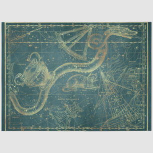 Papel De Seda Design 24 da Série Star Map Dourada