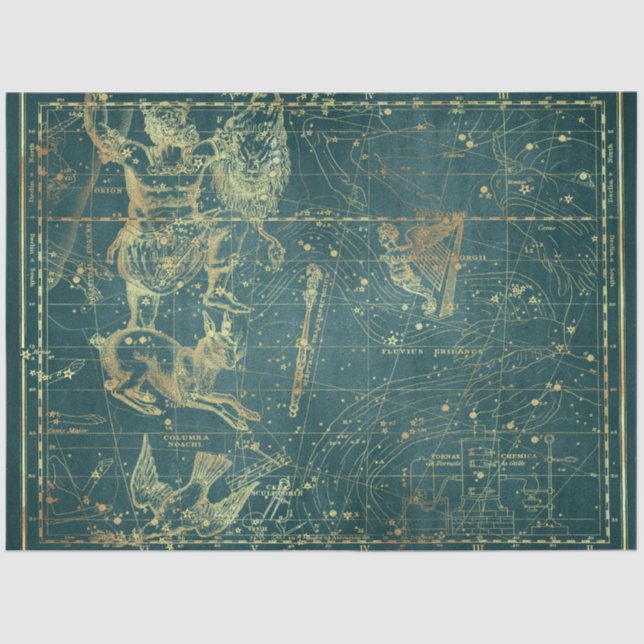 Papel De Seda Design 26 do Dourado Star Map Series (Frente )