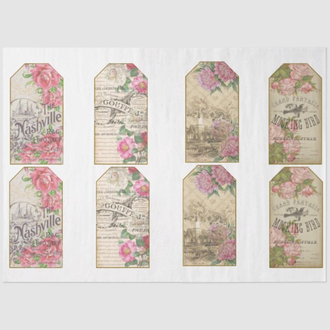 Papel De Seda Design 28 da Série Emphemera Vitoriana (Frente )