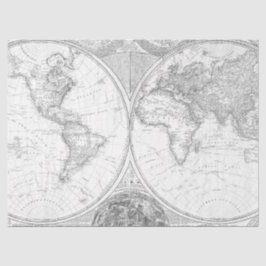 Papel De Seda Design 2 da série Black and White Digital Map