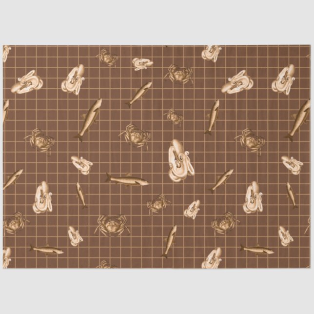 Papel De Seda Design 3 da Série Náutica Escura (Frente )