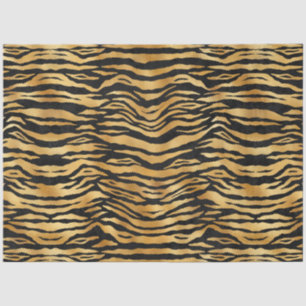 Papel De Seda Design 4 da série Tigre Azul e Dourado