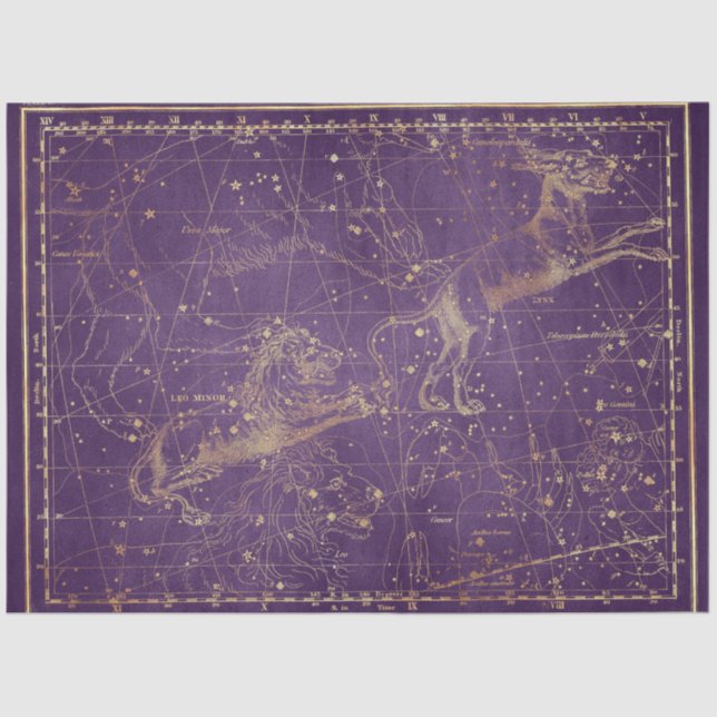 Papel De Seda Design 5 da Série Star Map Dourada (Frente )