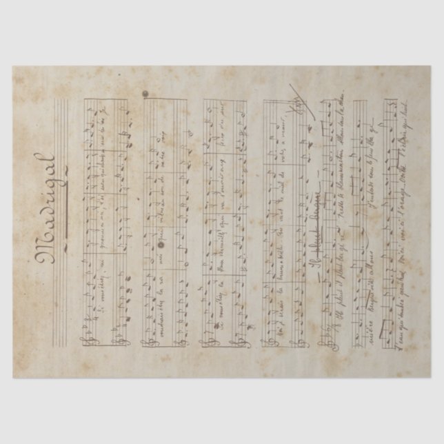 Papel De Seda Design 6 da Série Música e Rosas (Frente )