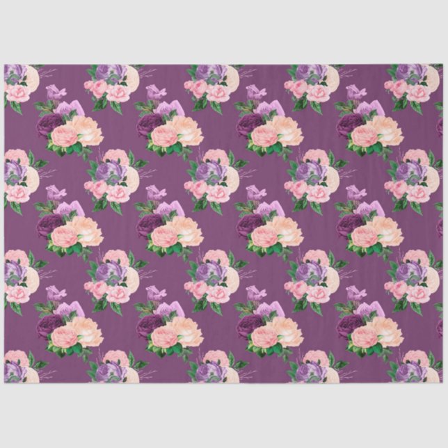 Papel De Seda Design 6 da série Pêssego, Rosa e Lavanda (Frente )