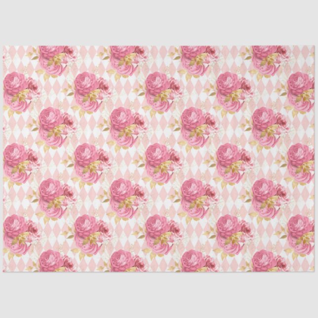 Papel De Seda Design 6 da série rosa e Dourada (Frente )