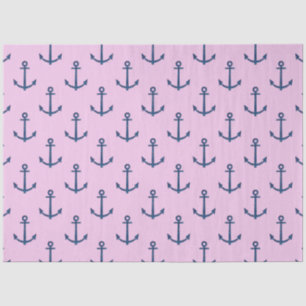 Papel De Seda Design 7, cor-de-rosa e azul, da série náutica