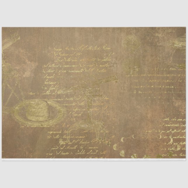 Papel De Seda Design 8 Dourado da série Galileo (Frente )