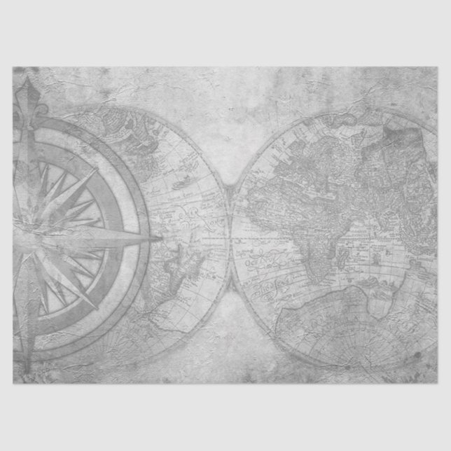 Papel De Seda Design 9 da série Black and White Digital Map (Frente )