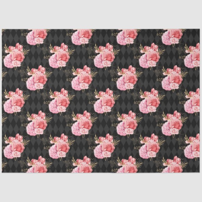 Papel De Seda Design 9 da série rosa e Dourada (Frente )