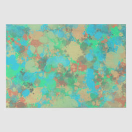 Papel De Seda Design abstrato das gotas verdes e amarelas modern