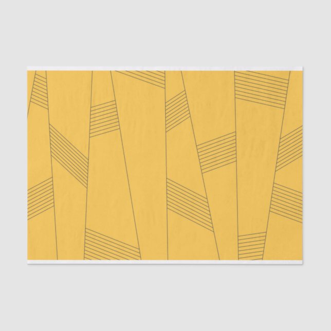 Papel De Seda Design abstrato simples, amarelo, moderno (Frente )