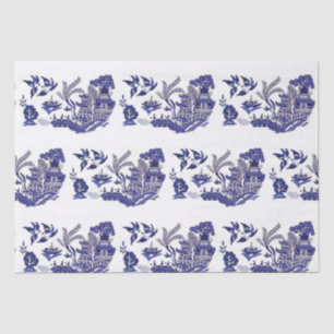 Papel De Seda Design azul azul & branco do salgueiro de China