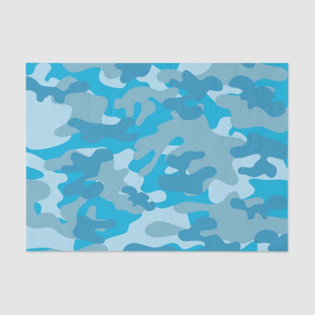 Papel De Seda Design azul e cinzento de Camo (Frente )