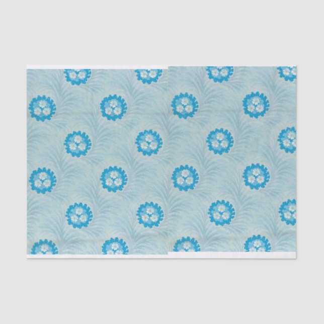 Papel De Seda Design azul floral (Frente )