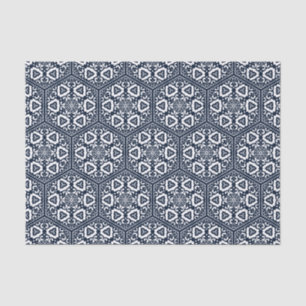 Papel De Seda Design azul turco do tracery dos mercadorias do