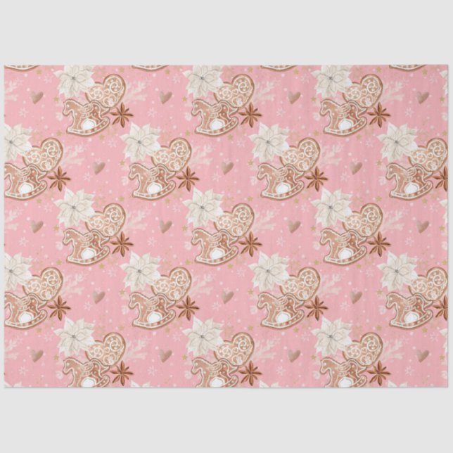 Papel De Seda Design Caprichoso de Biscoitos de Natal (Frente )