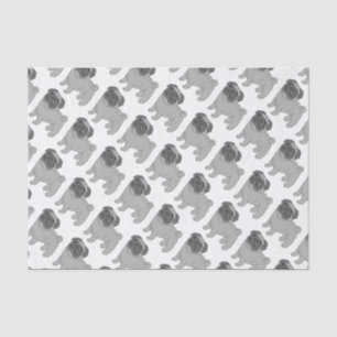 Papel De Seda Design cinzento do cão do Pug