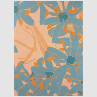Papel De Seda Design Contemporâneo de Folhas em Pêssego