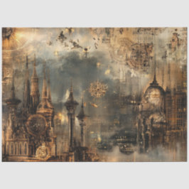 Papel De Seda Design da arquitetura de paisagem urbana Steampunk