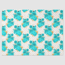 Papel De Seda Design da Série Aqua e Dourado 10