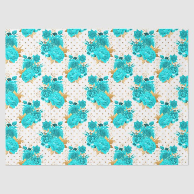 Papel De Seda Design da Série Aqua e Dourado 10 (Frente )
