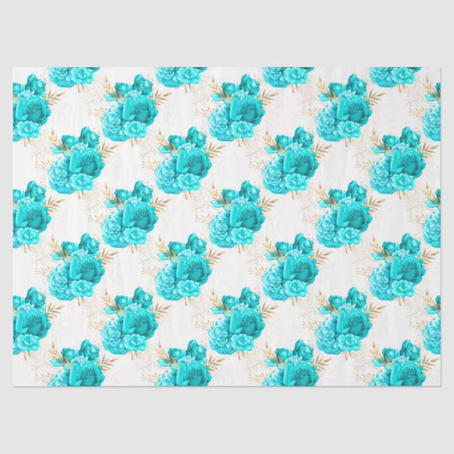 Papel De Seda Design da Série Aqua e Ouro 8 (Frente )