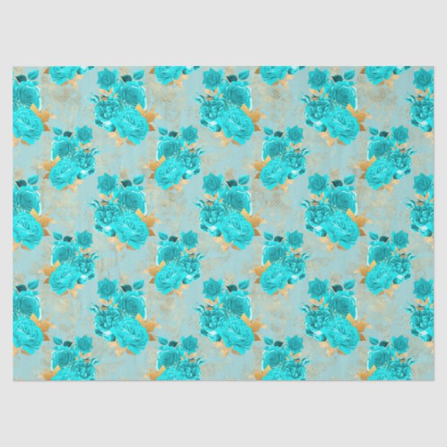 Papel De Seda Design da Série Aqua e Ouro 9 (Frente )