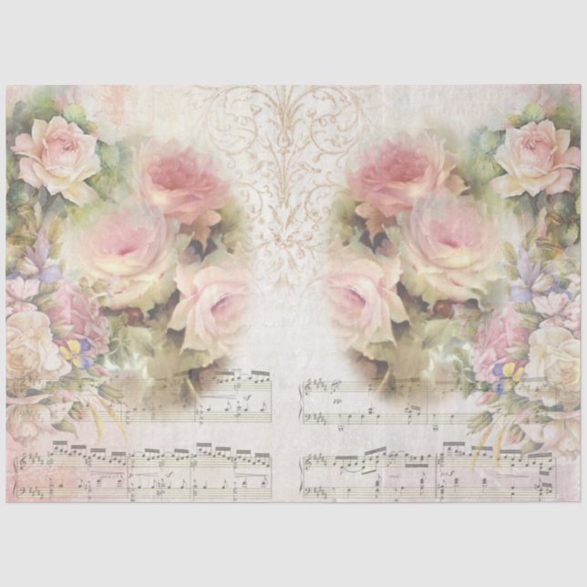 Papel De Seda Design da Série Colagem Shabby Chic 4 (Frente )