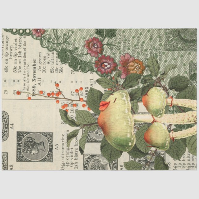 Papel De Seda Design da série Mushroom Ephemera nº 11 (Frente )