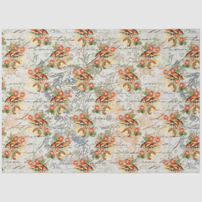 Papel De Seda Design da série Mushroom Ephemera nº 17 (Frente )