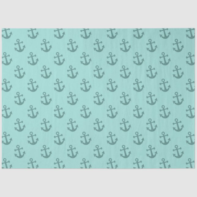 Papel De Seda Design da Série Náutica Lt Azul e Dourada 13 (Frente )