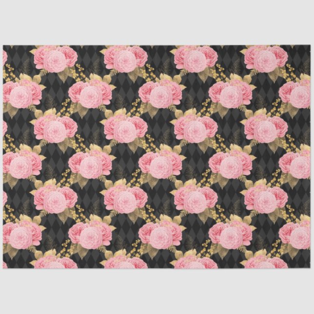 Papel De Seda Design da série rosa e Dourada 10 (Frente )