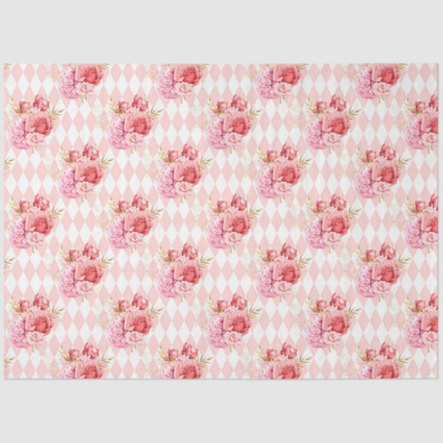 Papel De Seda Design da série rosa e Dourada 14 (Frente )