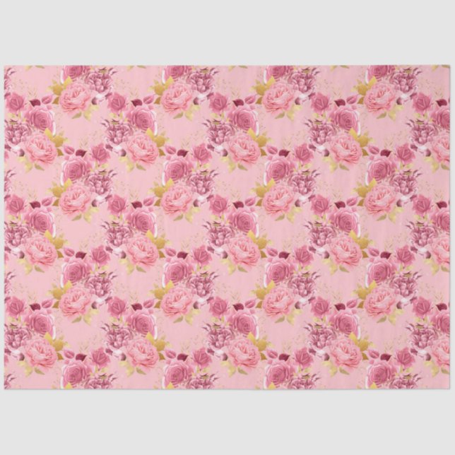 Papel De Seda Design da série rosa e Dourada 18 (Frente )